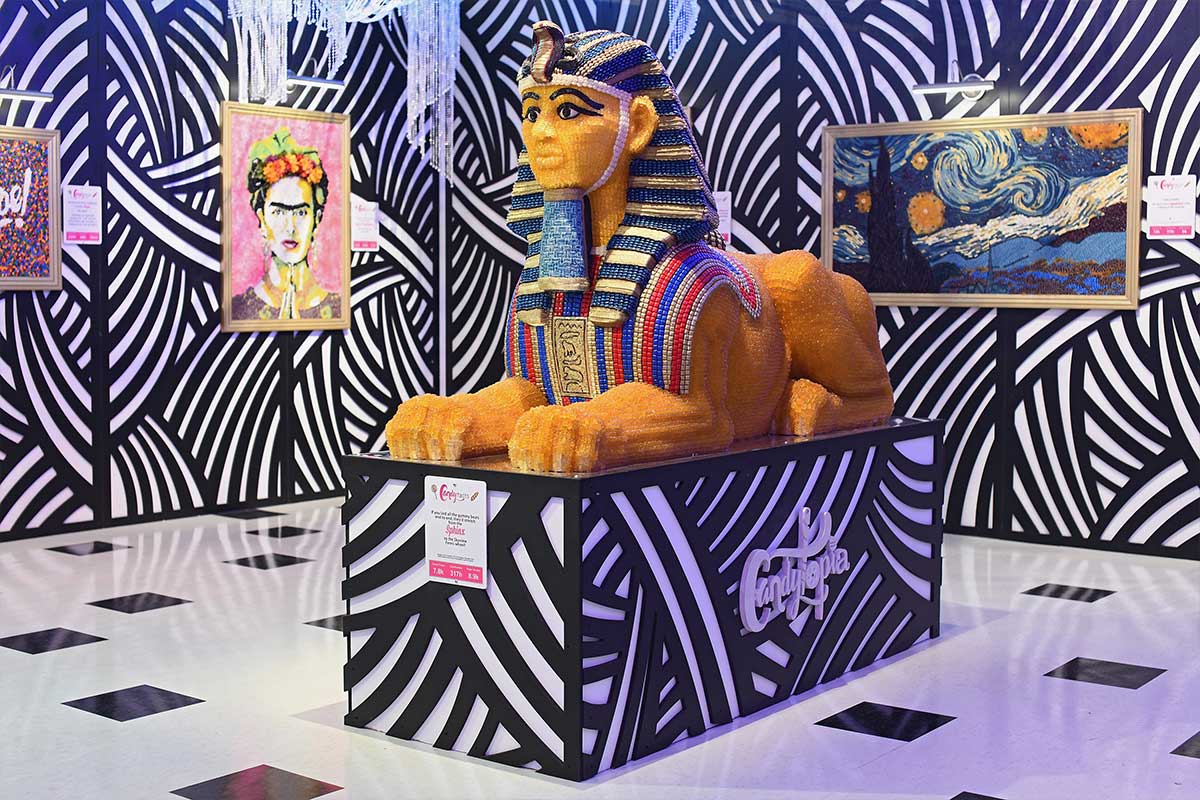 egyptian sphinx made out of candy