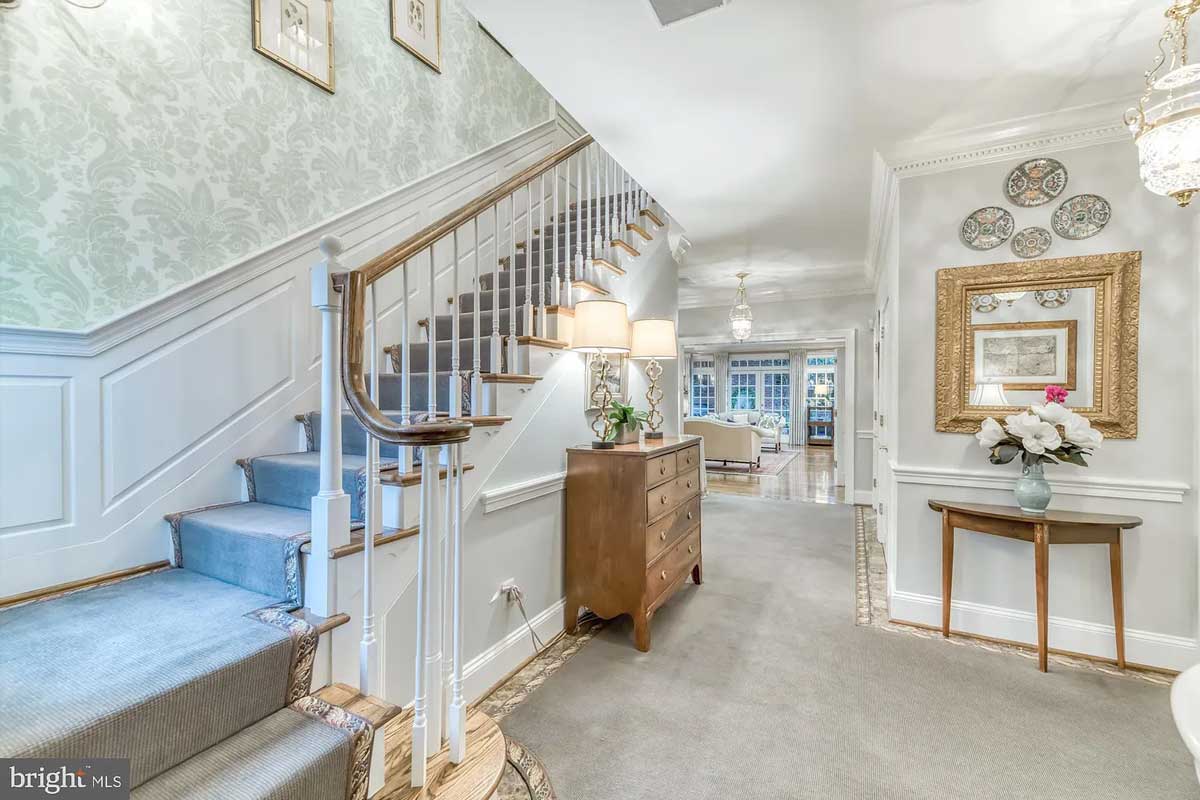 Old Town home foyer with staircase