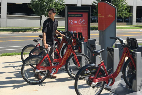 A Capital Bikeshare station. (Photo courtesy Fairfax County)
