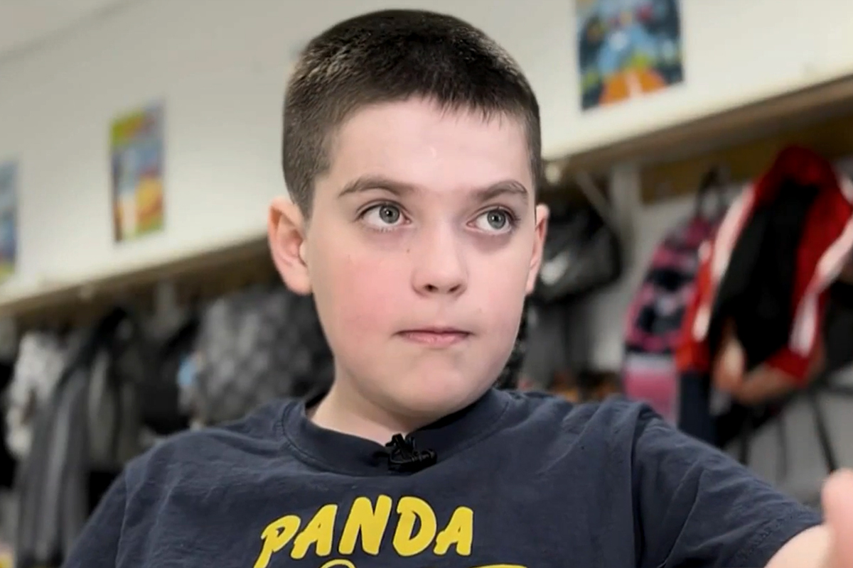 H.M. Pearson Elementary fifth grader Liam Squires. (Photo courtesy NBC Washington)