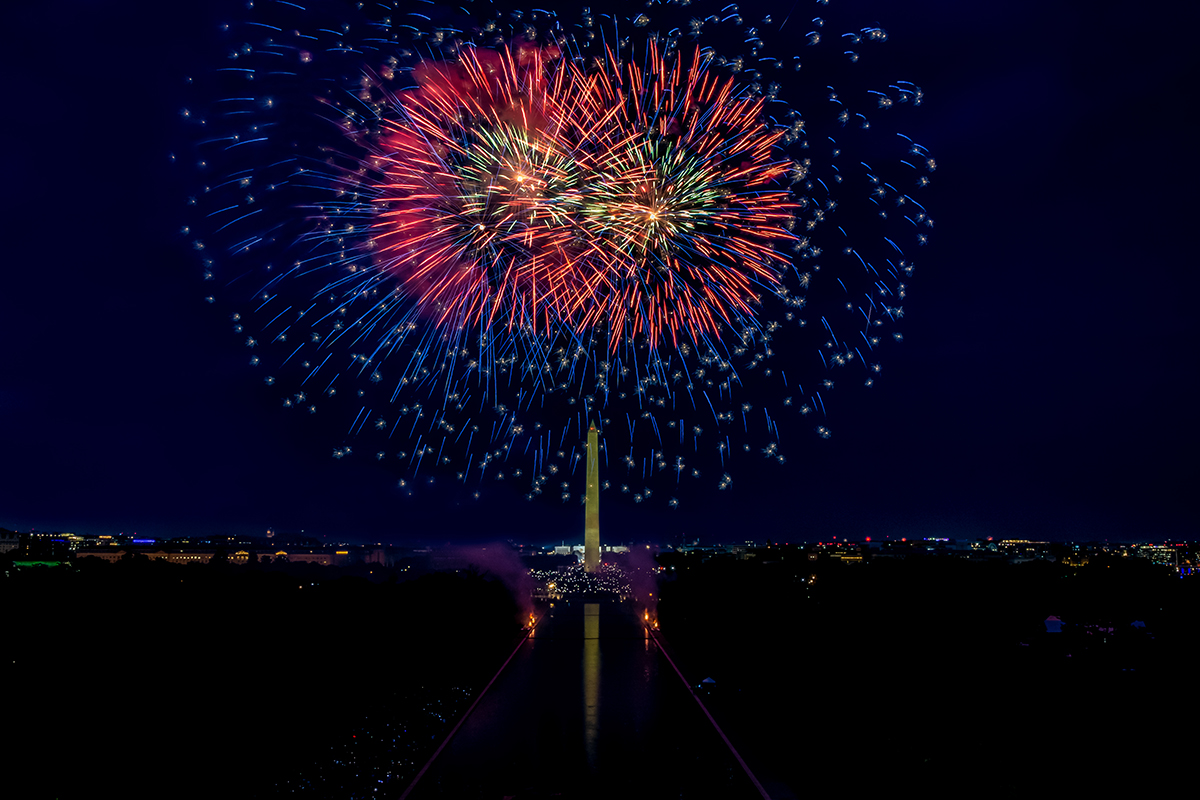 Fireworks over the National Mall. (Photo courtesy NPS / Chalice Keith)