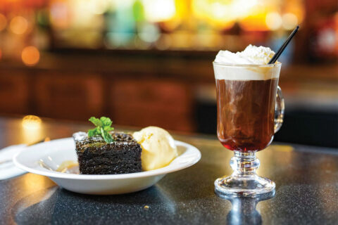 Dessert and Irish coffee at The Auld Shebeen