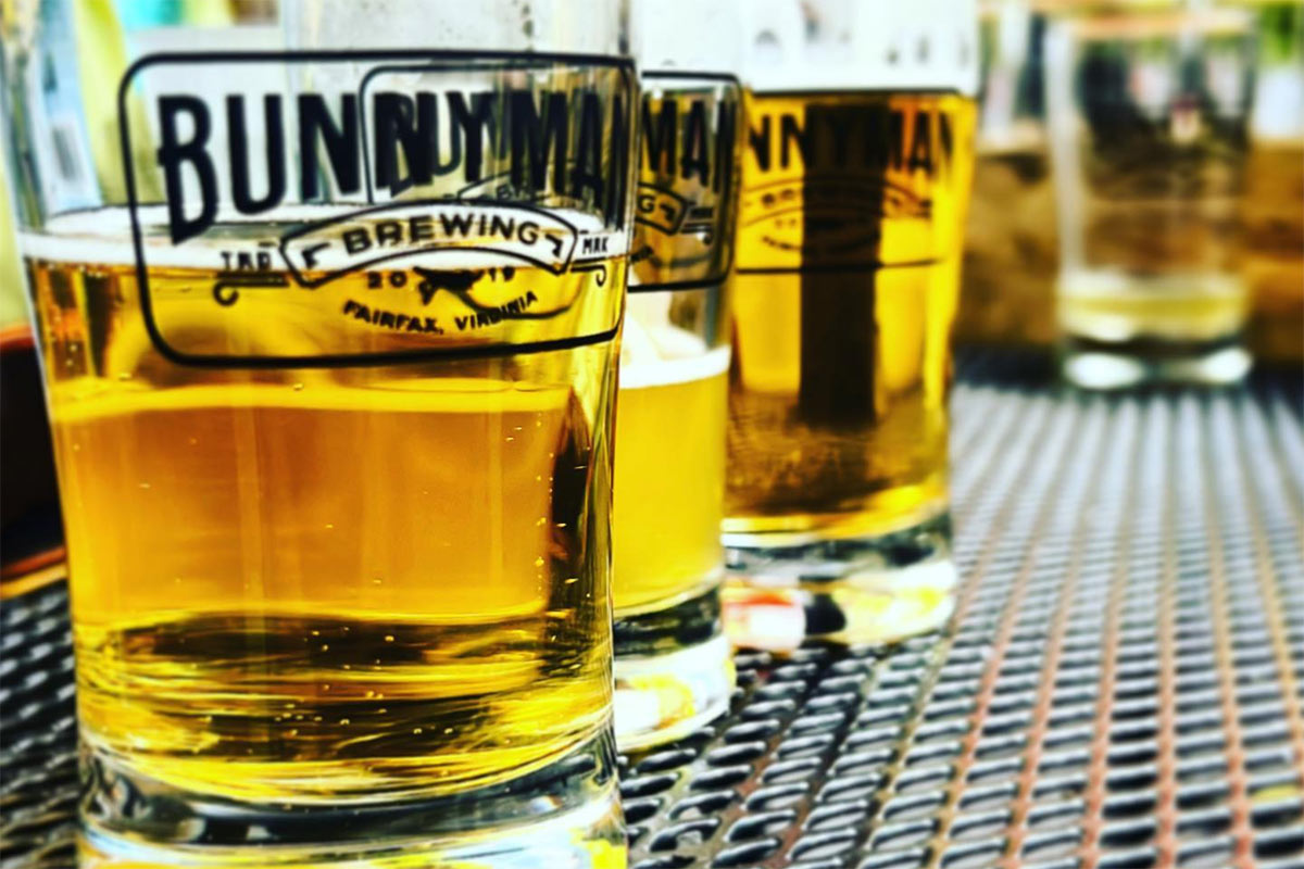 Bunnyman Brewing beers on a counter