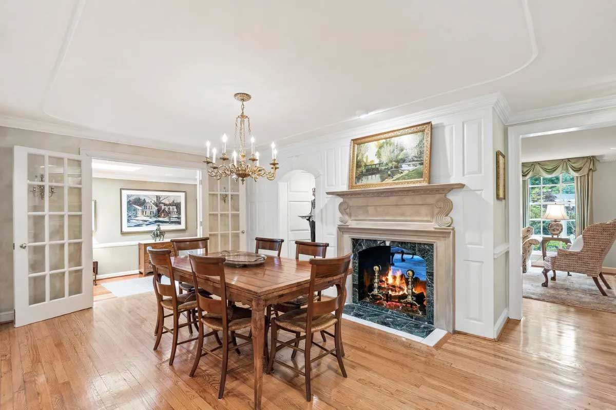 dining area with fireplace