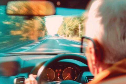 senior driving car