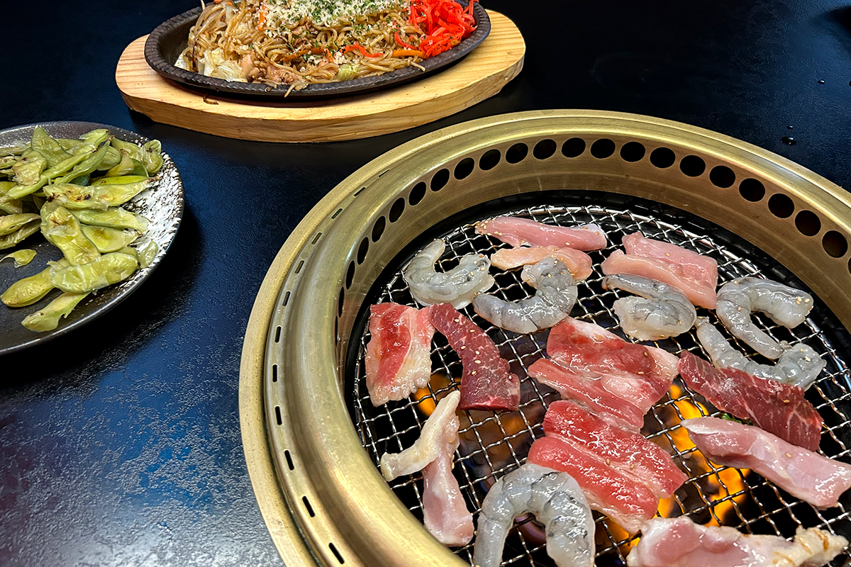 Meat cooks on the grill at Gyu San in Ballston. (Photo courtesy Dawn Klavon)
