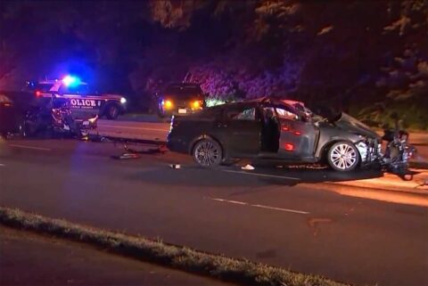 Burke Centre crash car on scene
