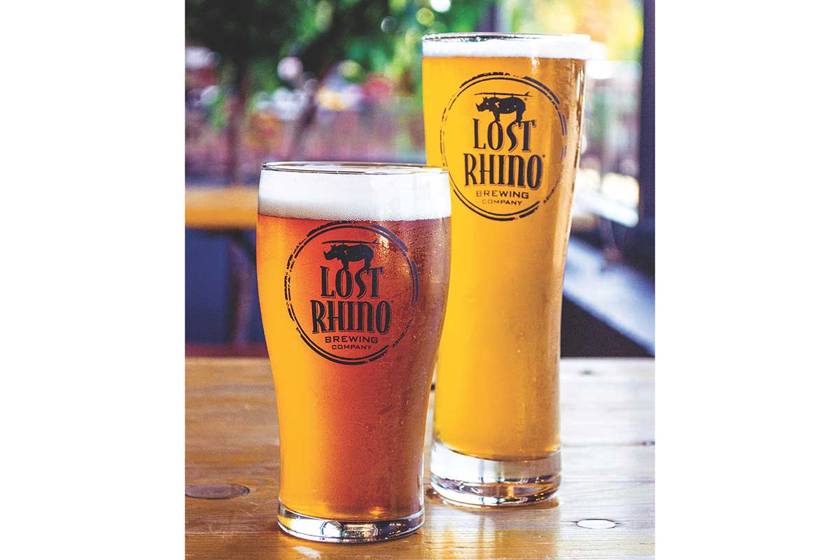 Two pints of beer from Lost Rhino