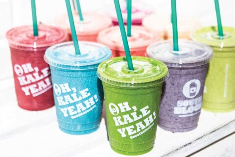 multi-colored milkshakes