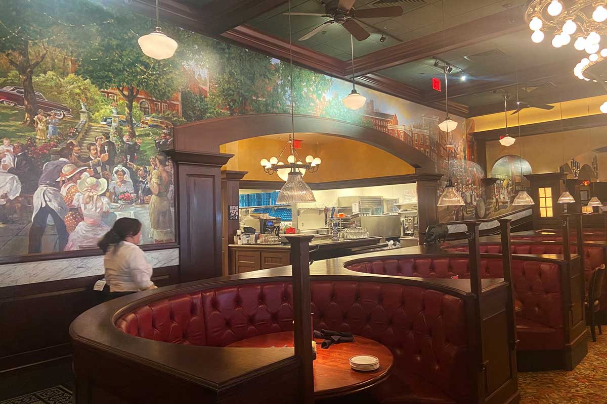 ozzie's good eats mural and seating