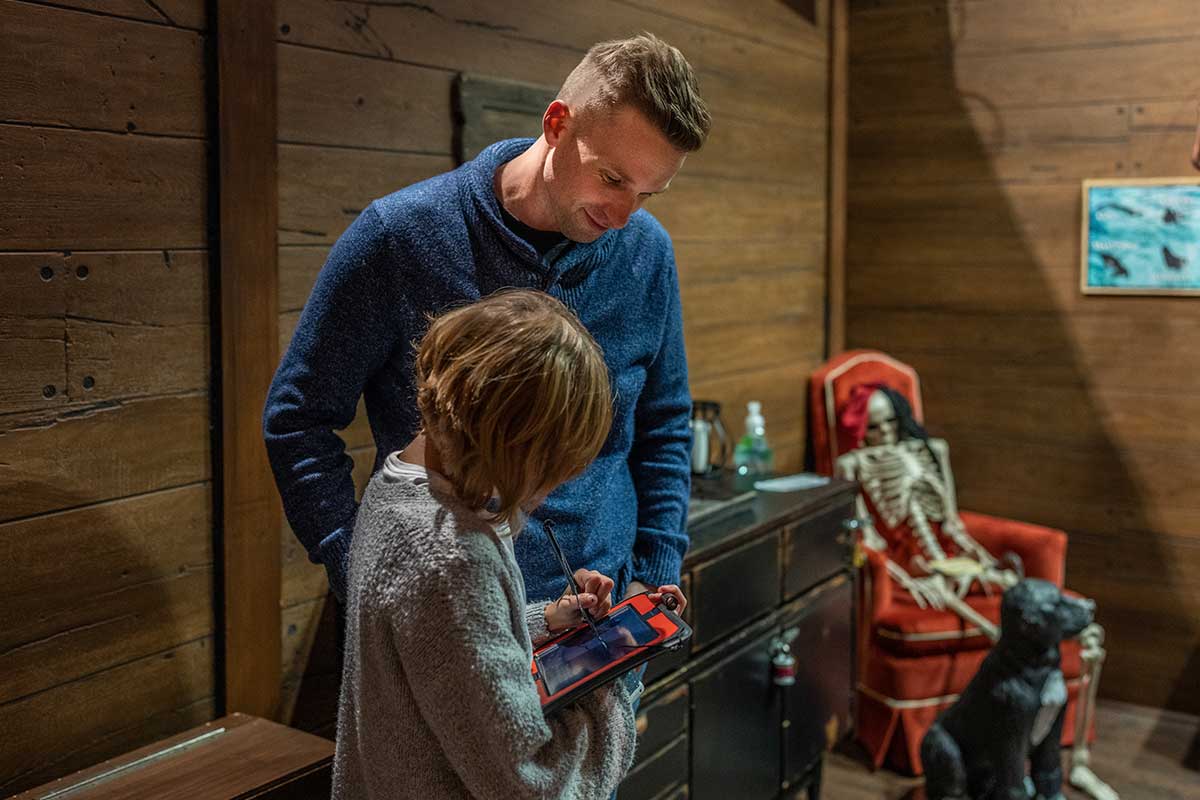 boy and dad at rush hour live escape room