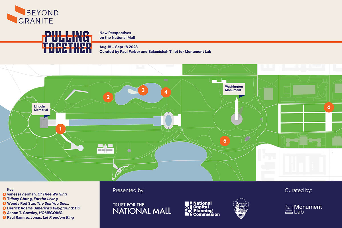 Site map of Beyond Granite: Pulling Together Installations
