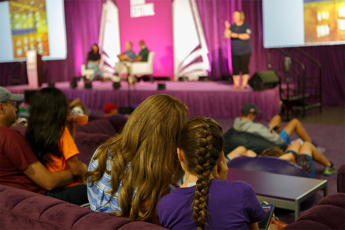 Children watching event at National Book Festival