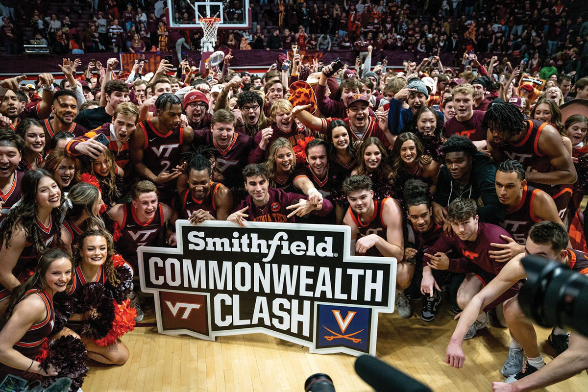 Group of student athletes from Virginia Tech and UVA