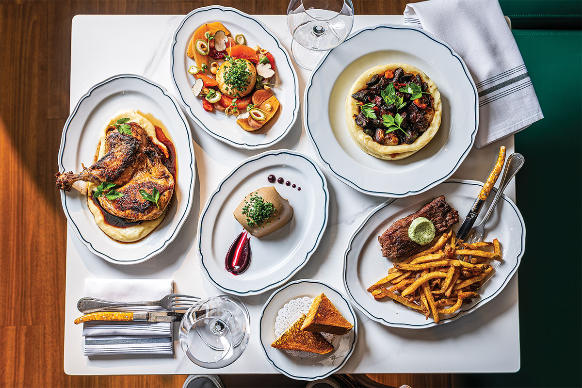 Duck confit, steak, and other dishes from Josephine