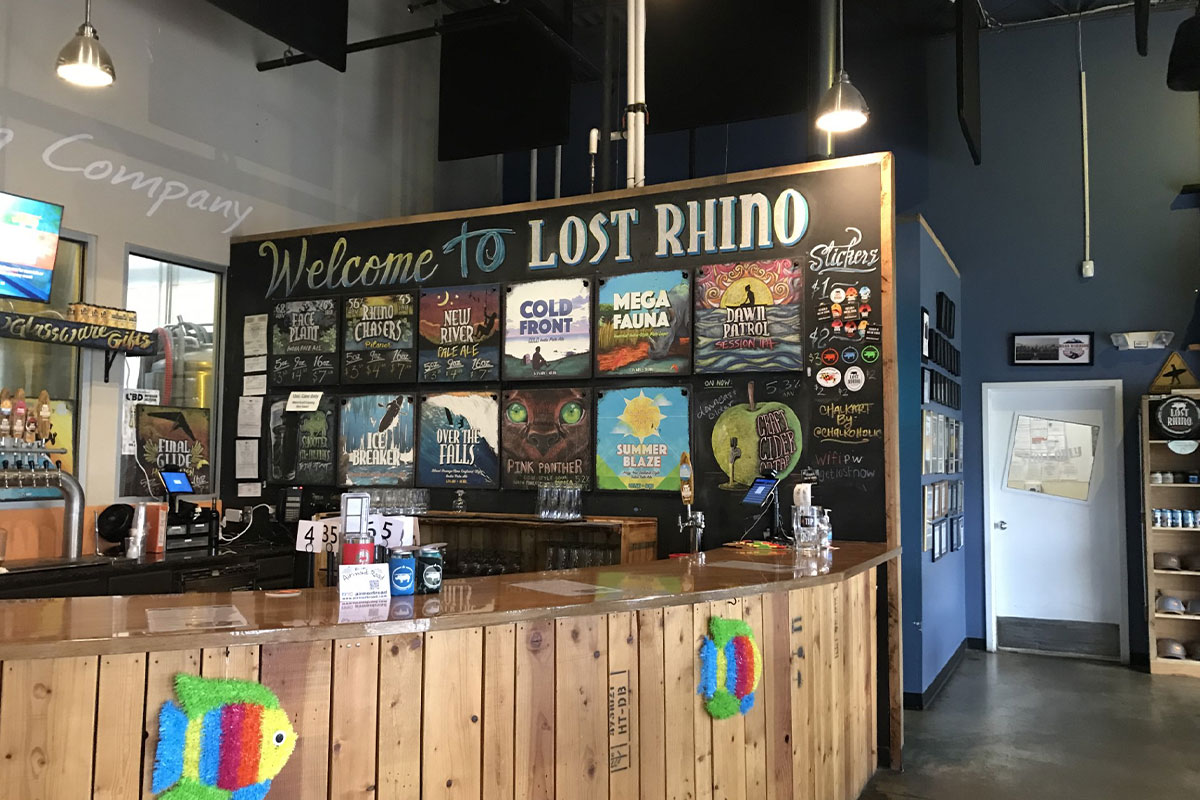 Interior of Lost Rhino Brewing Company