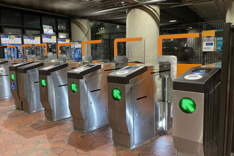 Higher faregates at Fort Totten Metro station