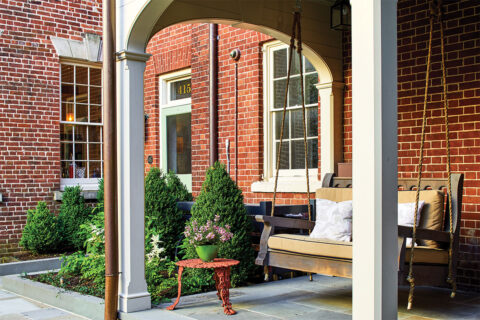 Patio with porch swing