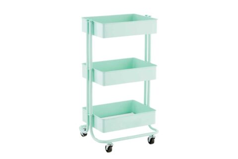 3-tier rolling cart in mint