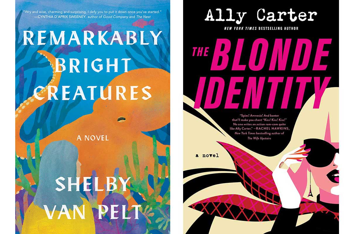 book covers Remarkably Bright Creatures and Blonde Identity