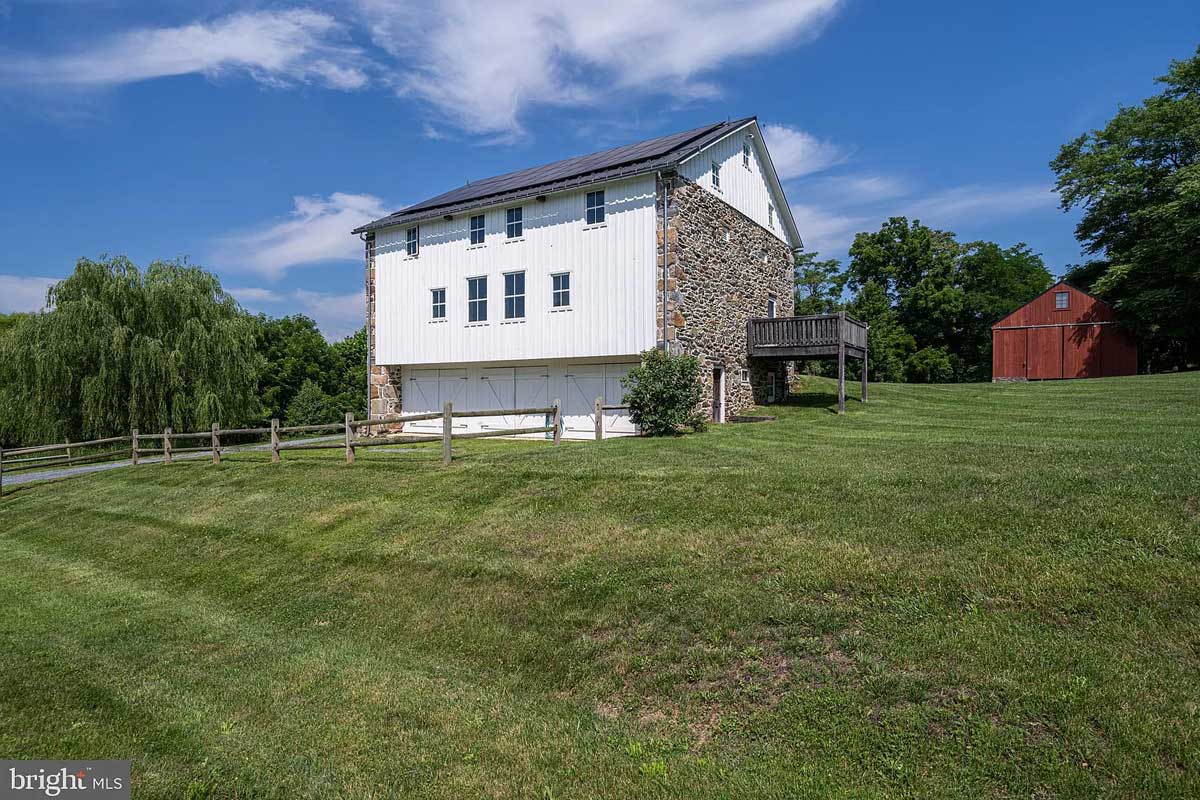home with garage in backyard