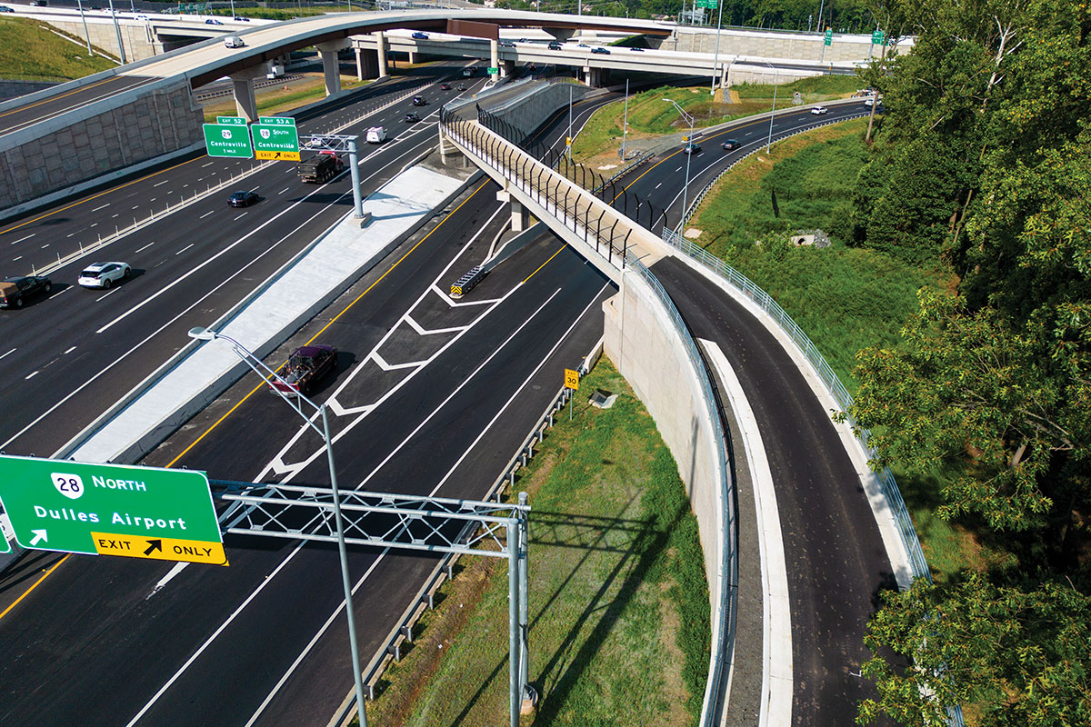 Bike trail goes over I-66 via bridge