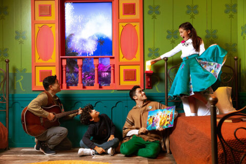 Children playing in Encanto-themed room