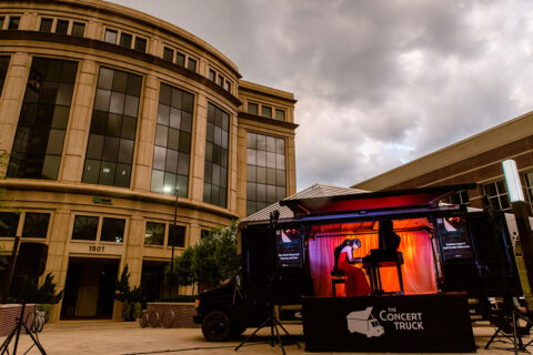Piano performance in The Concert Truck