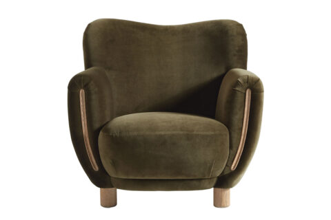 Green chair from Crate & Barrel