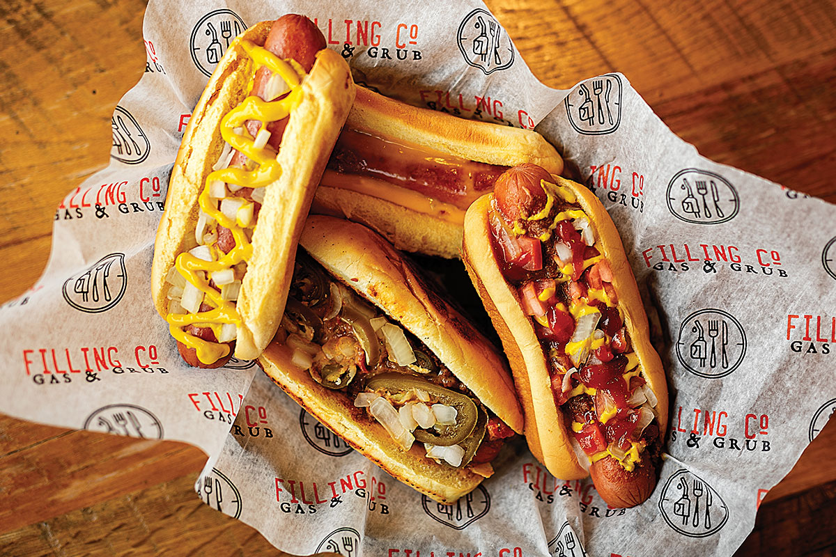 Four hot dogs from Filling Co.
