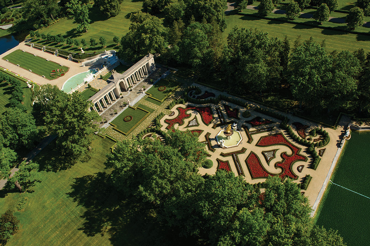 Aerial view of Nemours estate and grounds