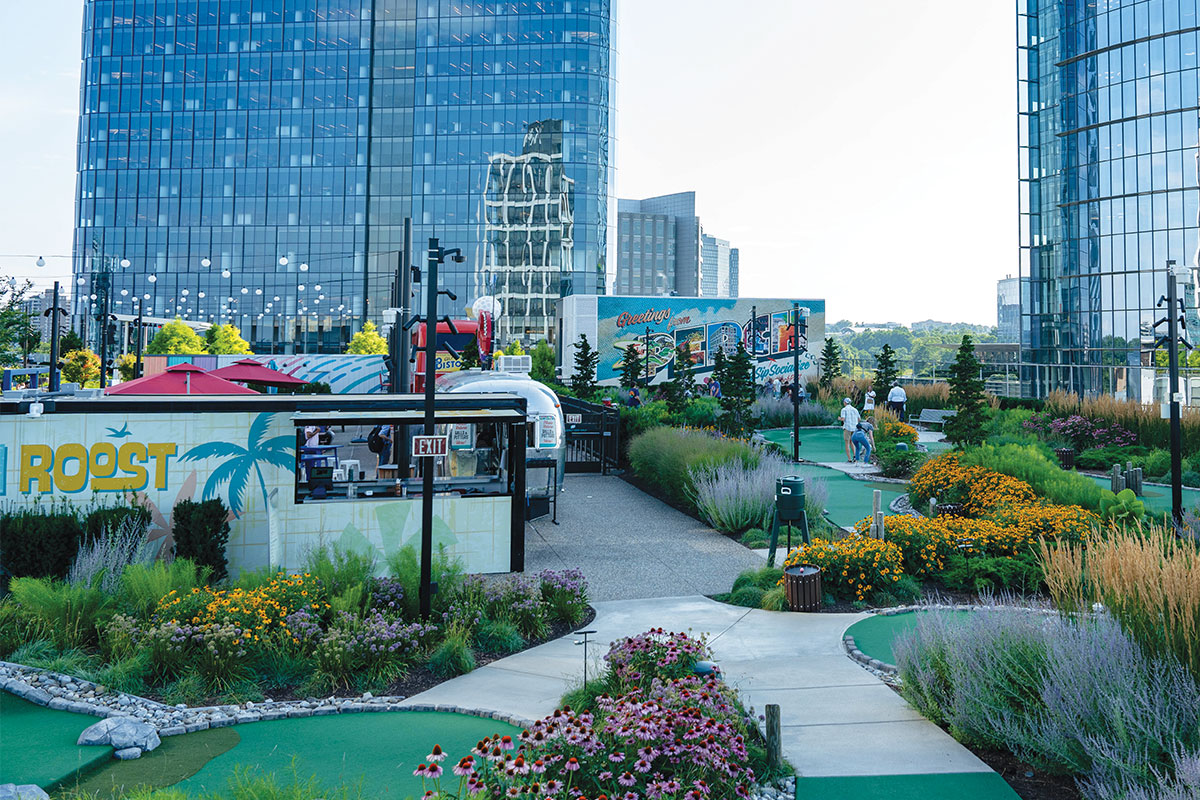 Rooftop mini golf course in Tysons