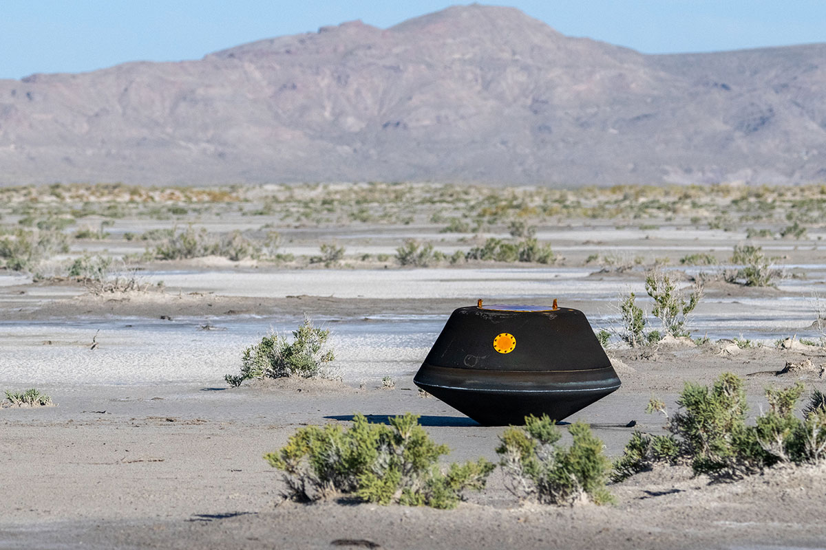 Sample capsule in desert