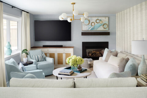Light blue living area