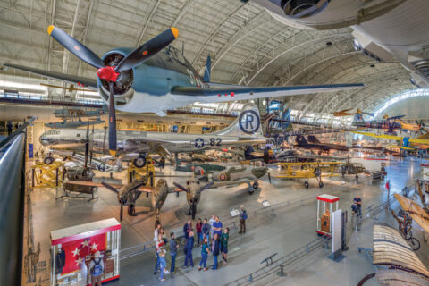 Inside hangar at Udvar-Hazy Center