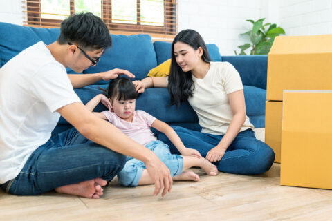 family with an angry child
