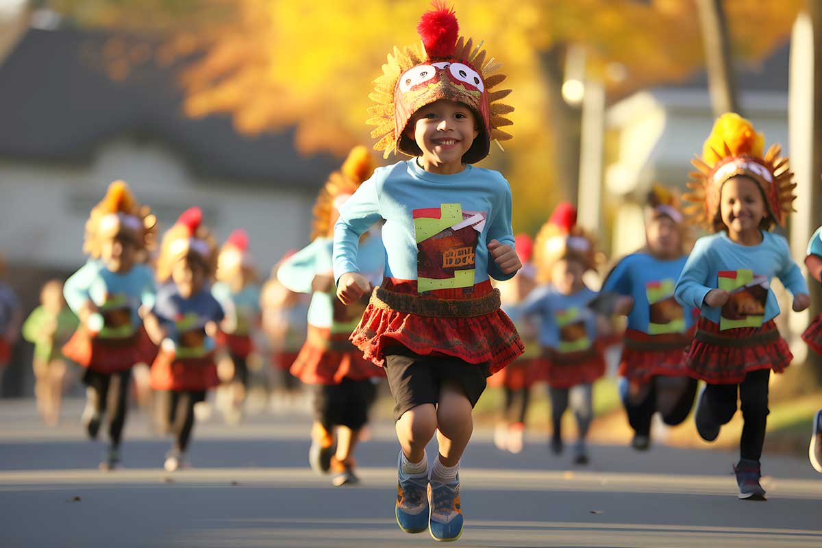 kids running in turkey trot