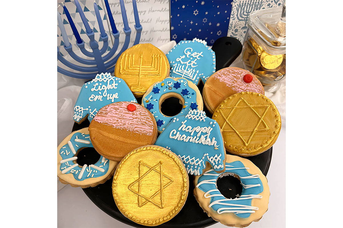 Hanukkah decorated cookies