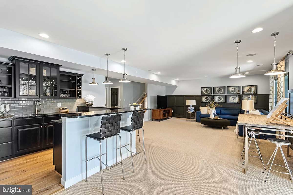 recreation area with wet bar