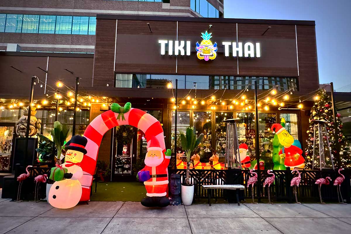 Tiki Thai with christmas decorations