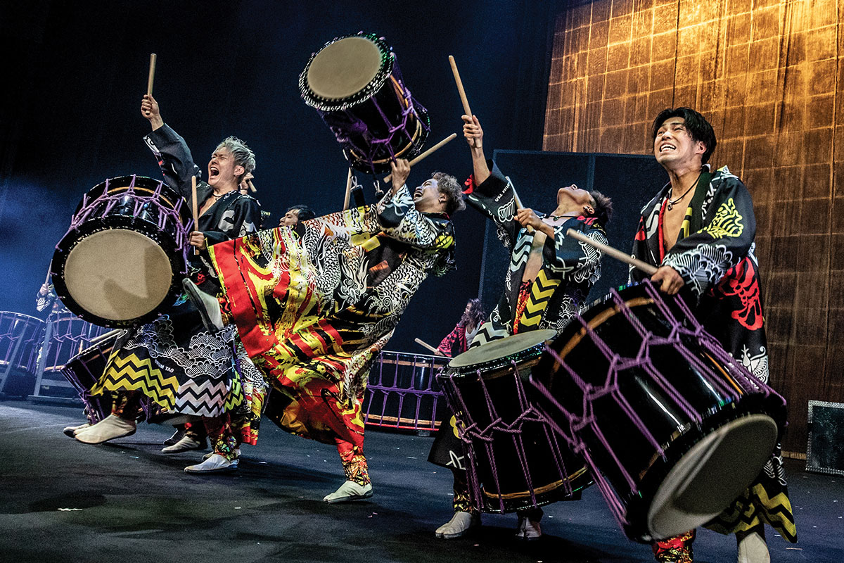 Drummers performing in Drum Tao