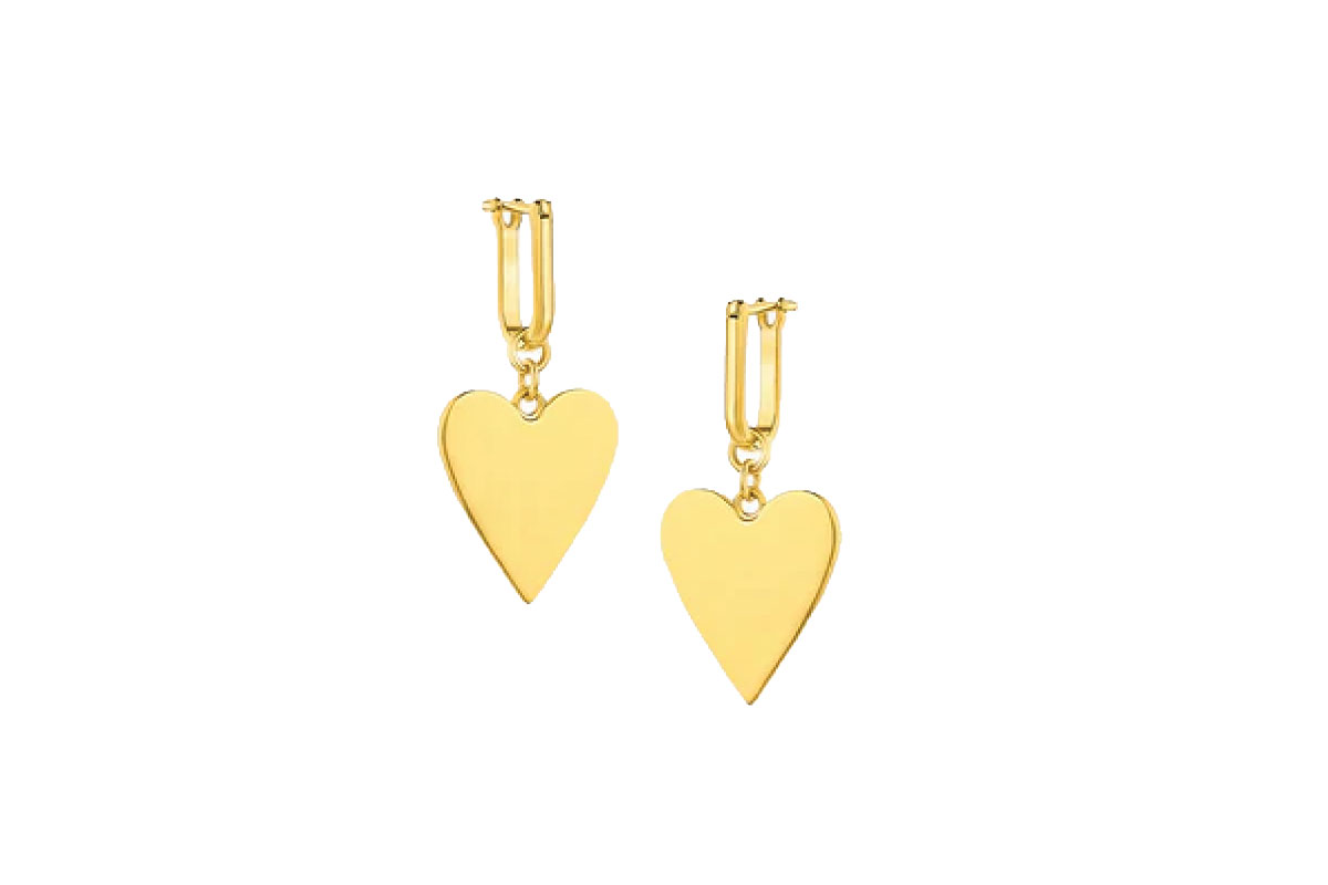Gold heart earrings