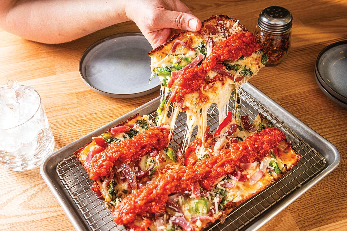 Square pizza from Little Beast