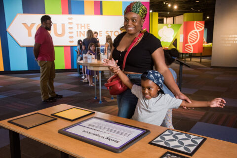 Mother and son at Maryland Science Center
