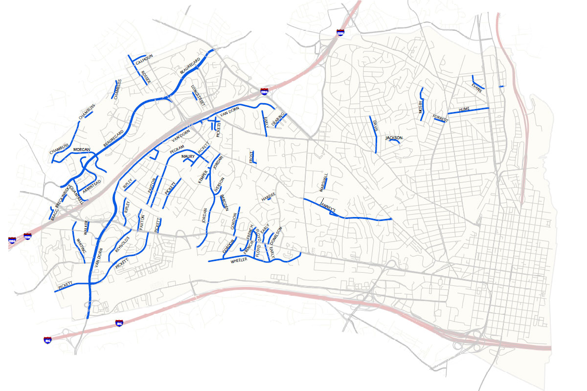 Map of Alexandria streets with Confederate references