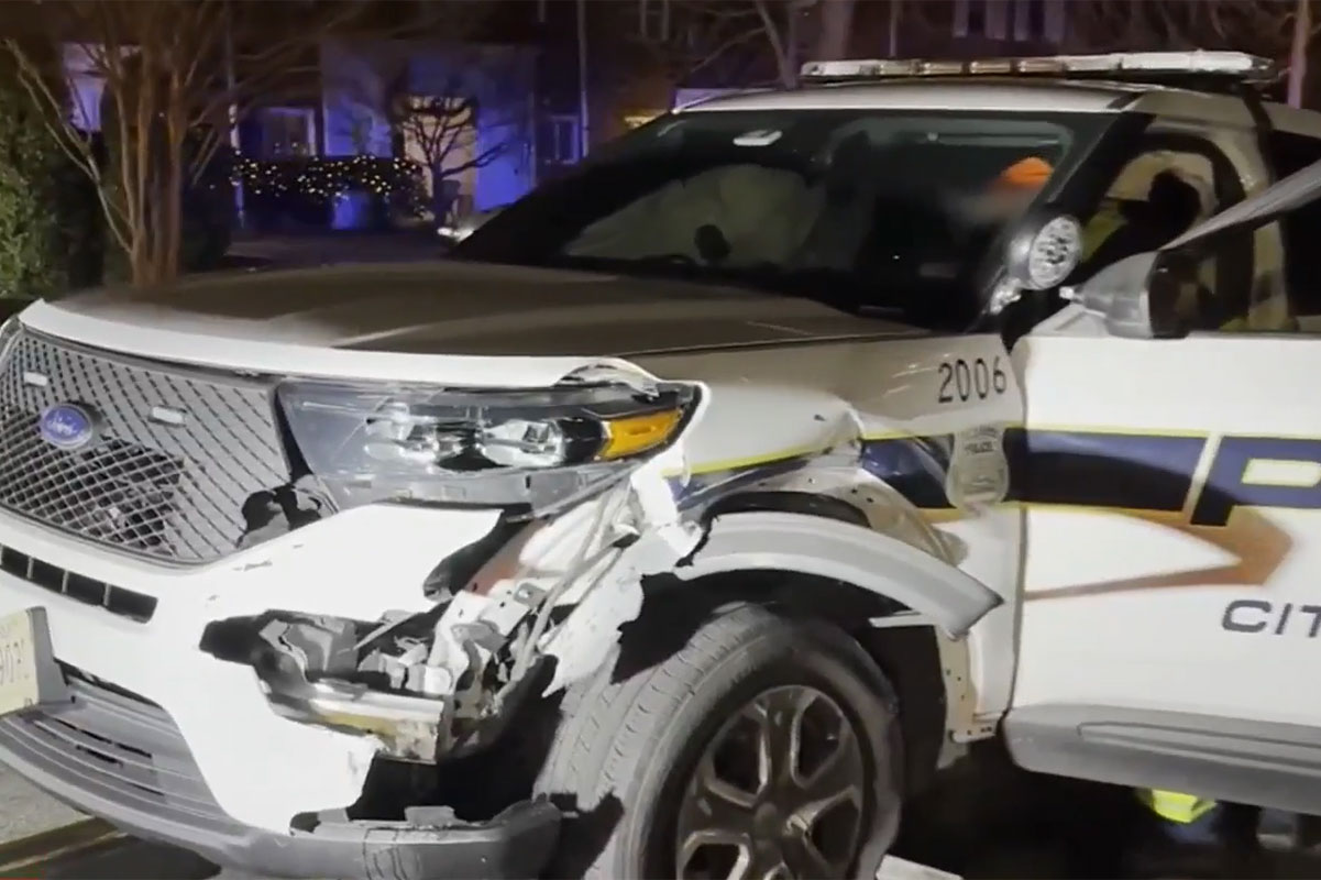 Alexandria police SUV damaged in pursuit