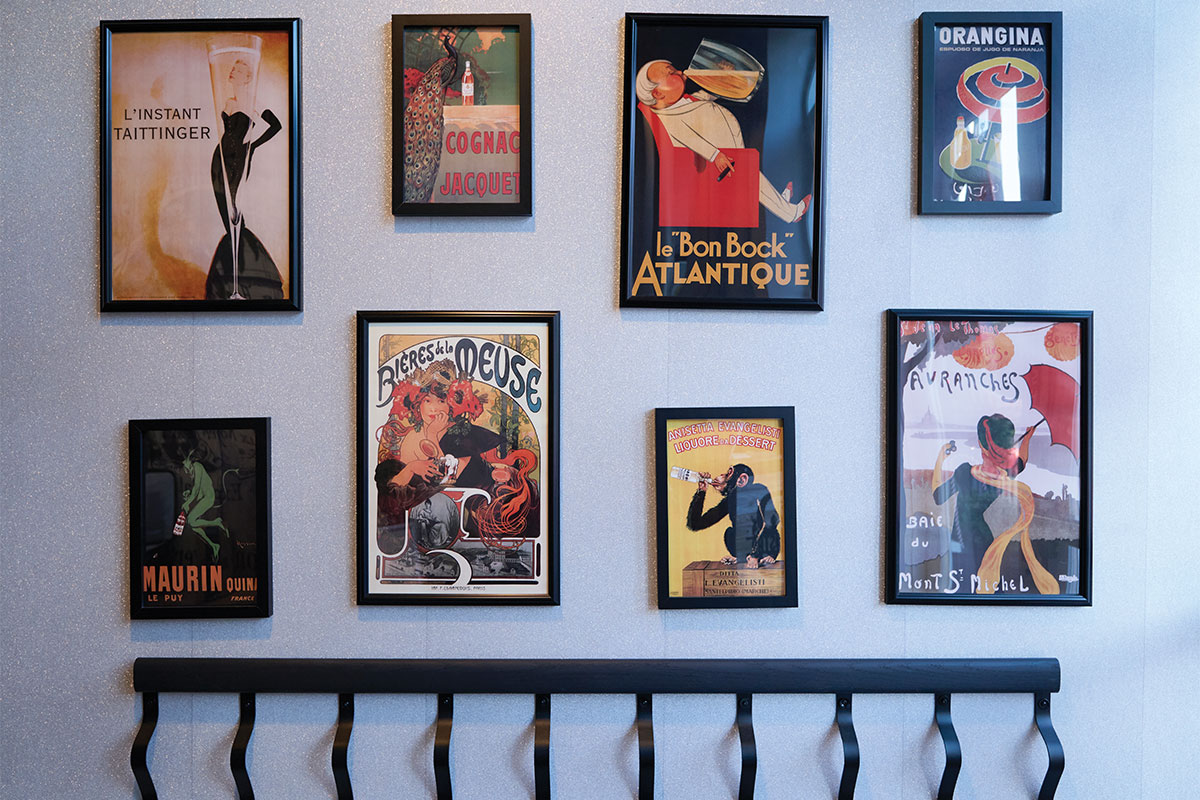 Posters inside Le Bistro