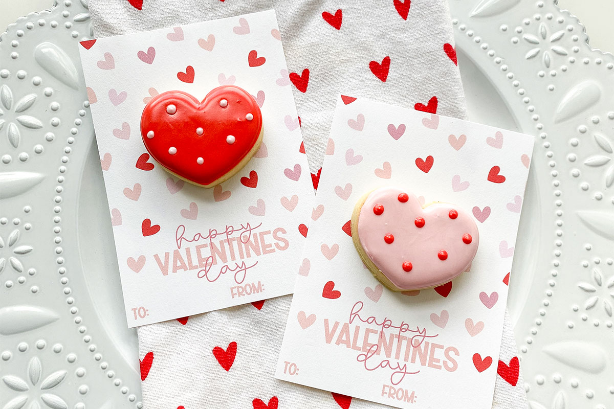 Cookies on Valentine's card