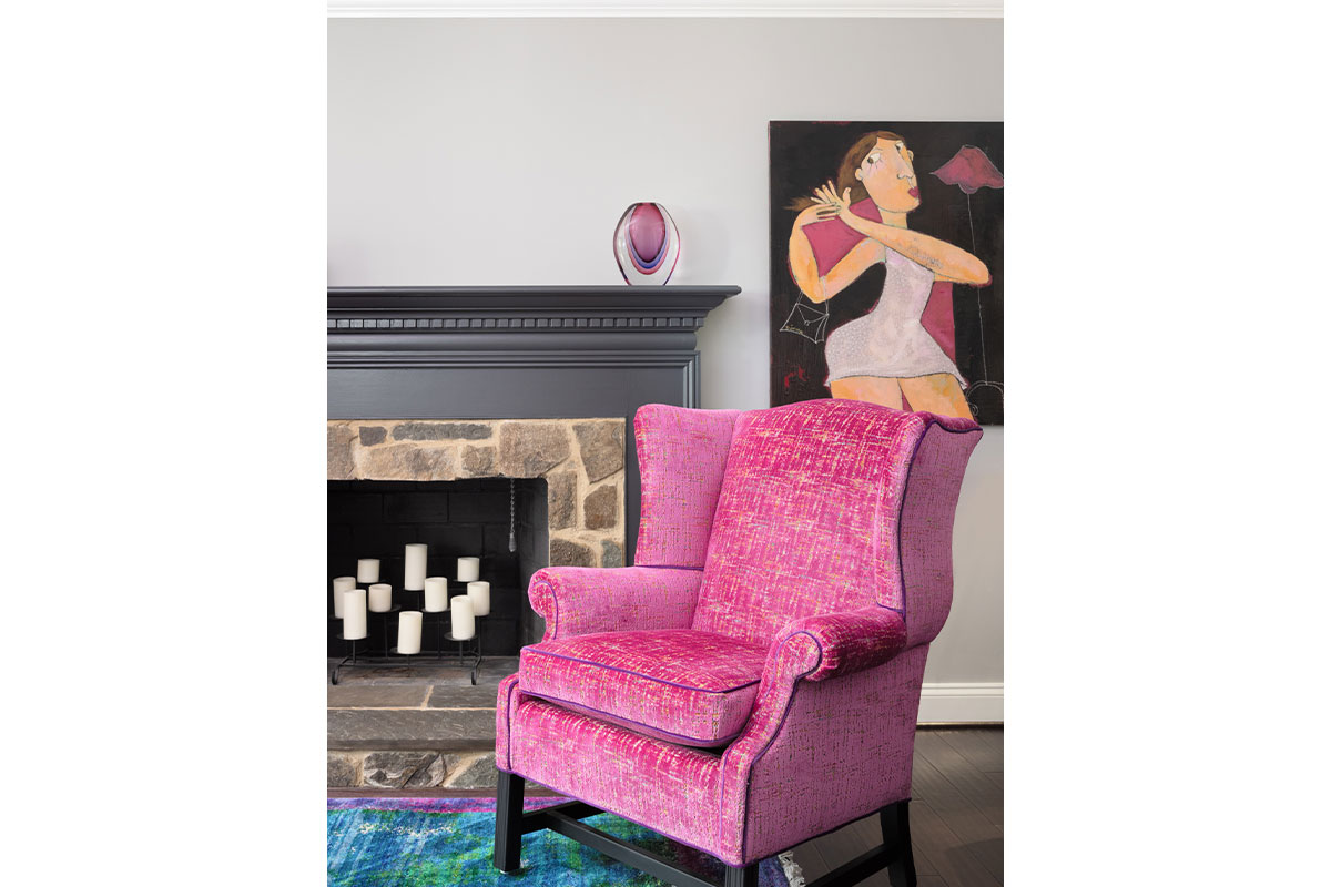 Pink chair and painting