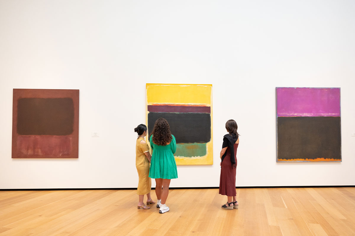 Visitors view Rothko paintings